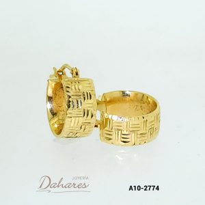 A10-2774 Argollas oro amarillo 10 kilates,  diametro 1 cm