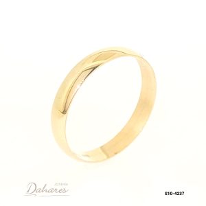 S10-4237 Banda en oro amarillo de 10 kilates, ancho 4mm. Talla 10