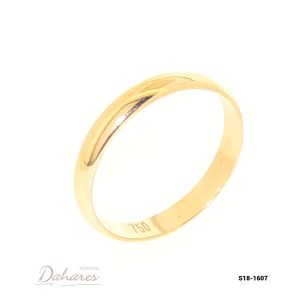 S18-1607 Banda en oro amarillo de 18, ancho 3mm. Talla 6.5