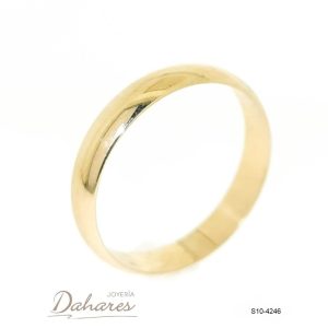 S10-4246 Banda de Matrimonio en oro amarillo de 10 kilates, ancho 4mm. Talla 10