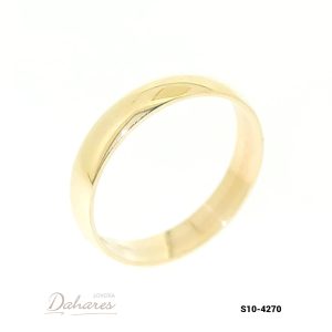 S10-4270 Banda en oro amarillo de 10 kilates, ancho 4mm. Talla 9.5