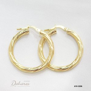 A10-3336 Argolla en oro amarillo de 10 kilates. Diametro 2.75 cm