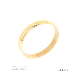 S10-4310 Banda de matrimonio en oro amarillo de 10 kilates, ancho 4mm. Talla 12