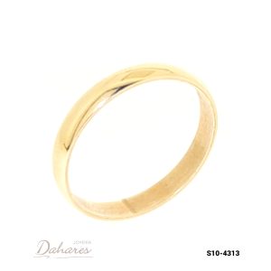 S10-4313 Banda de matrimonio en oro amarillo de 10 kilates, ancho 3mm. Talla 7