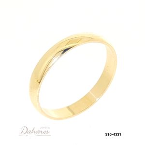 S10-4331 Banda de matrimonio en oro amarillo de 10 kilates, ancho 3mm. Talla 7