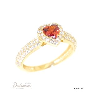 S10-4339 Anillo Solitario en oro amarillo de 10 kilates con circones. talla 7